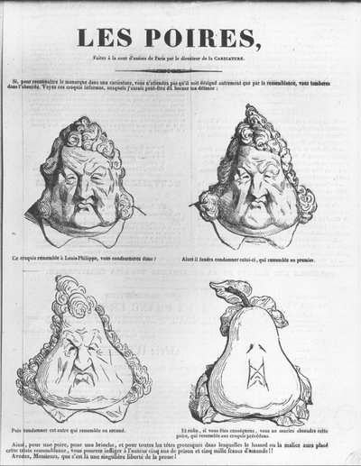 Les Poires, caricature of King Louis-Philippe from 